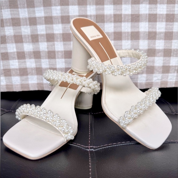 Dolce Vita Shoes - Dolce Vita Noel Ivory Pearl Heels Size 8.5